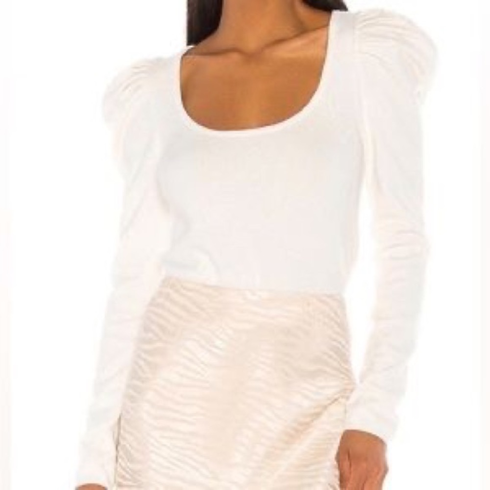 𝅺Revolve || Song of Style || Blossom Cream Wool Sweater Puff Shoulders